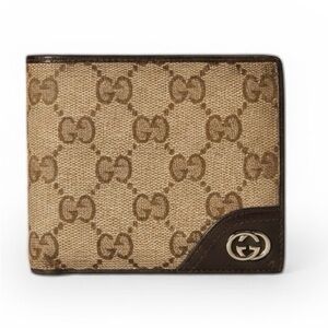 Gucci GG Guccissima Vintage Bifold Leather and Canvas Wallet